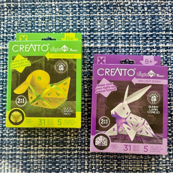Creatto Dazzling Duck and Bunny Light-Up Kits • Make, Play + Display 3D Puzzles - Picture 1 of 6